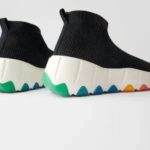 Zara stretch fabric hot sale high top sneakers